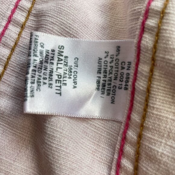 Allen B. Women's Pink Denim Jacket with Pink Rhinestone Collar Size Small - Picture 8 of 9